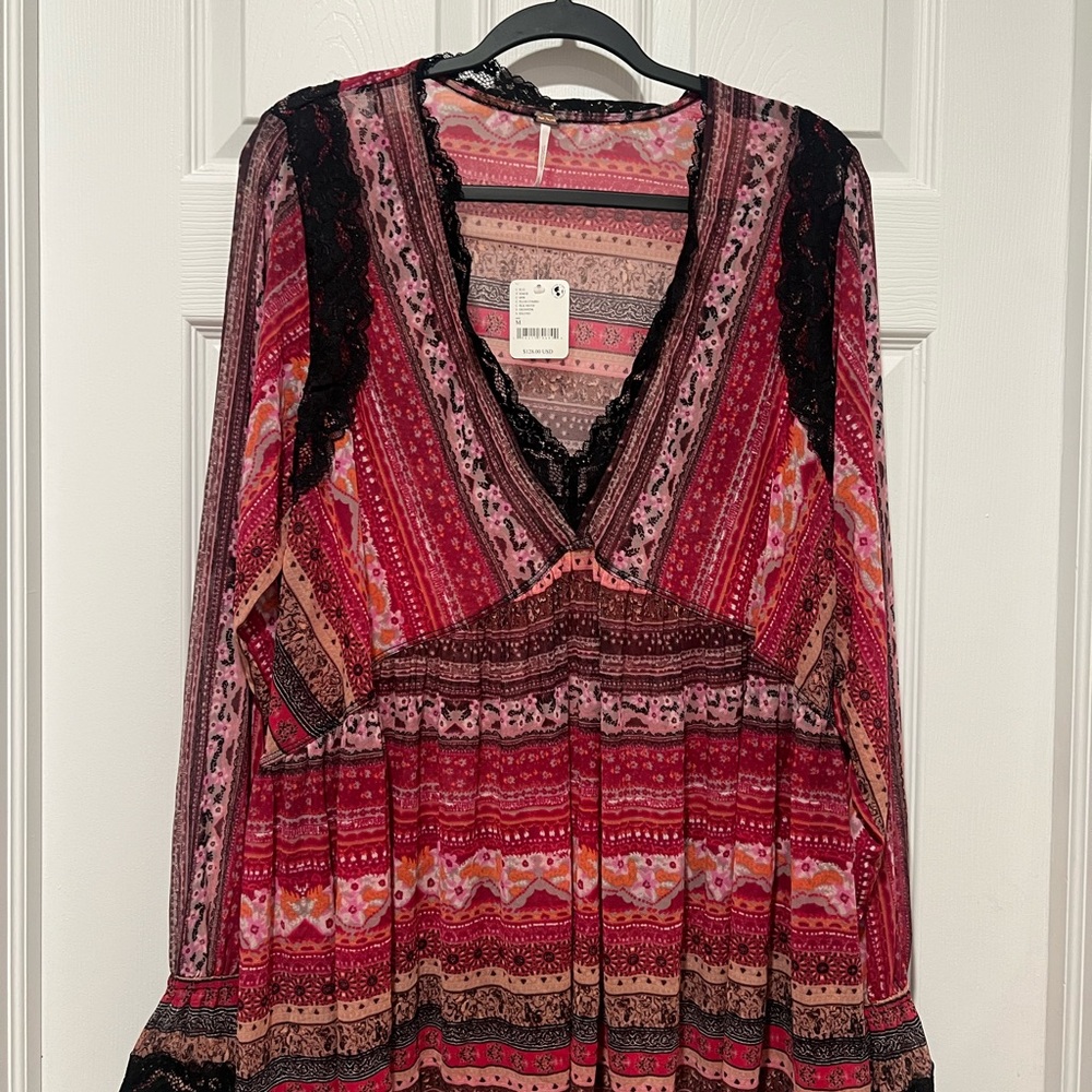 Free People Multicolor Bohemian Tunic Size Medium